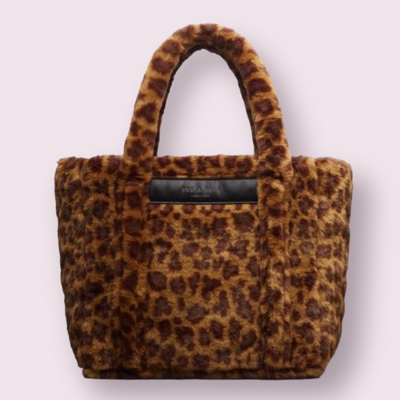 rag & bone Handbags - RAG & BONE Small Cloud Leopard Print Faux Fur Tote